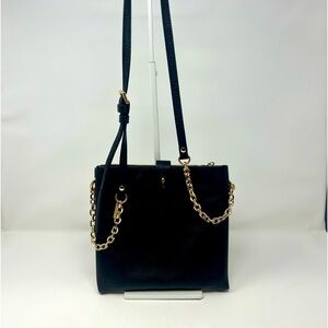 Thacker Crossbody Leather Bag Gold Chain 3 compartments Zipper inner Pocket